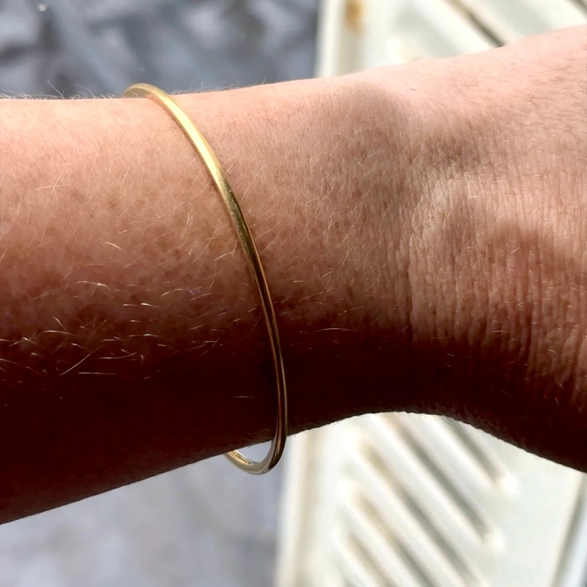 Bracelet round wire rush in yellow gold - Image 2