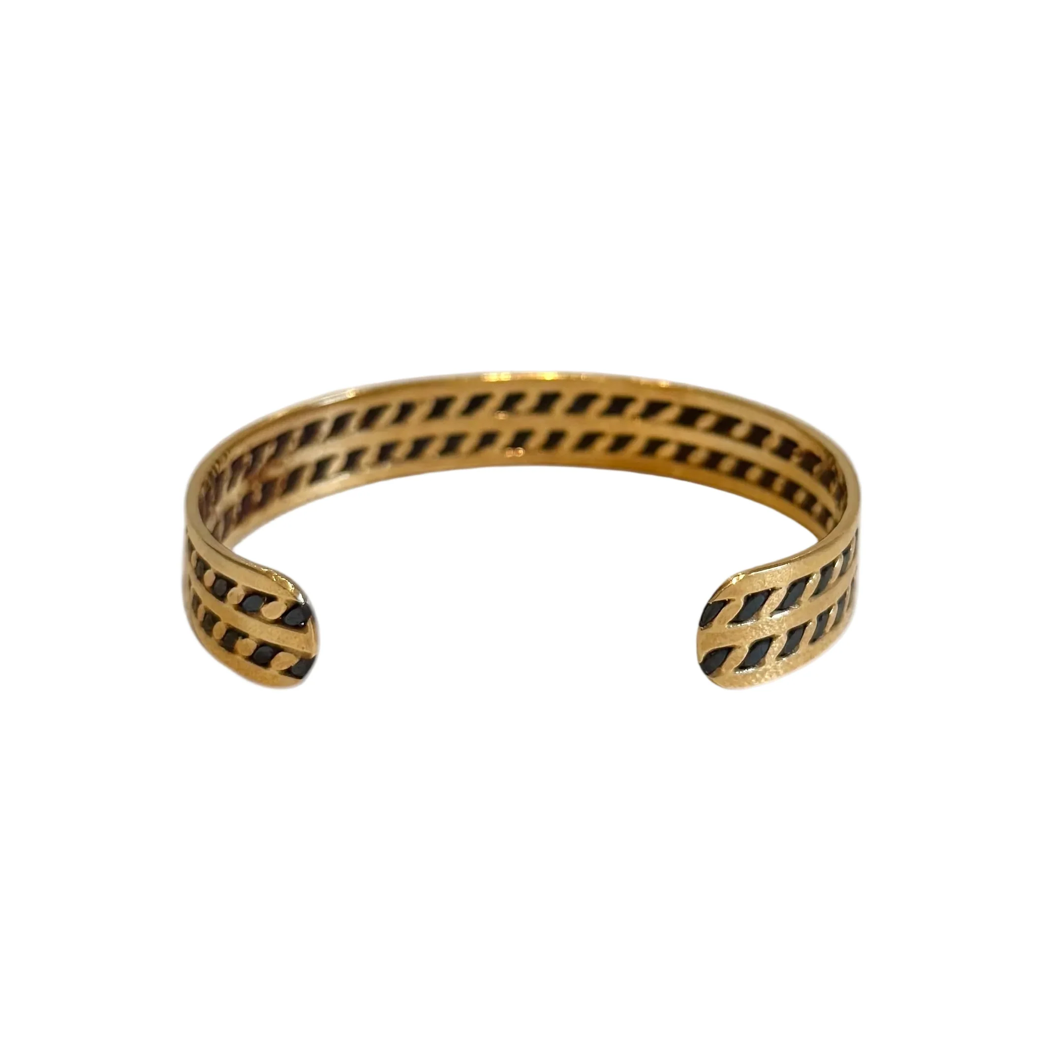 Bracelet Jonc in yellow gold and steel - Image 3