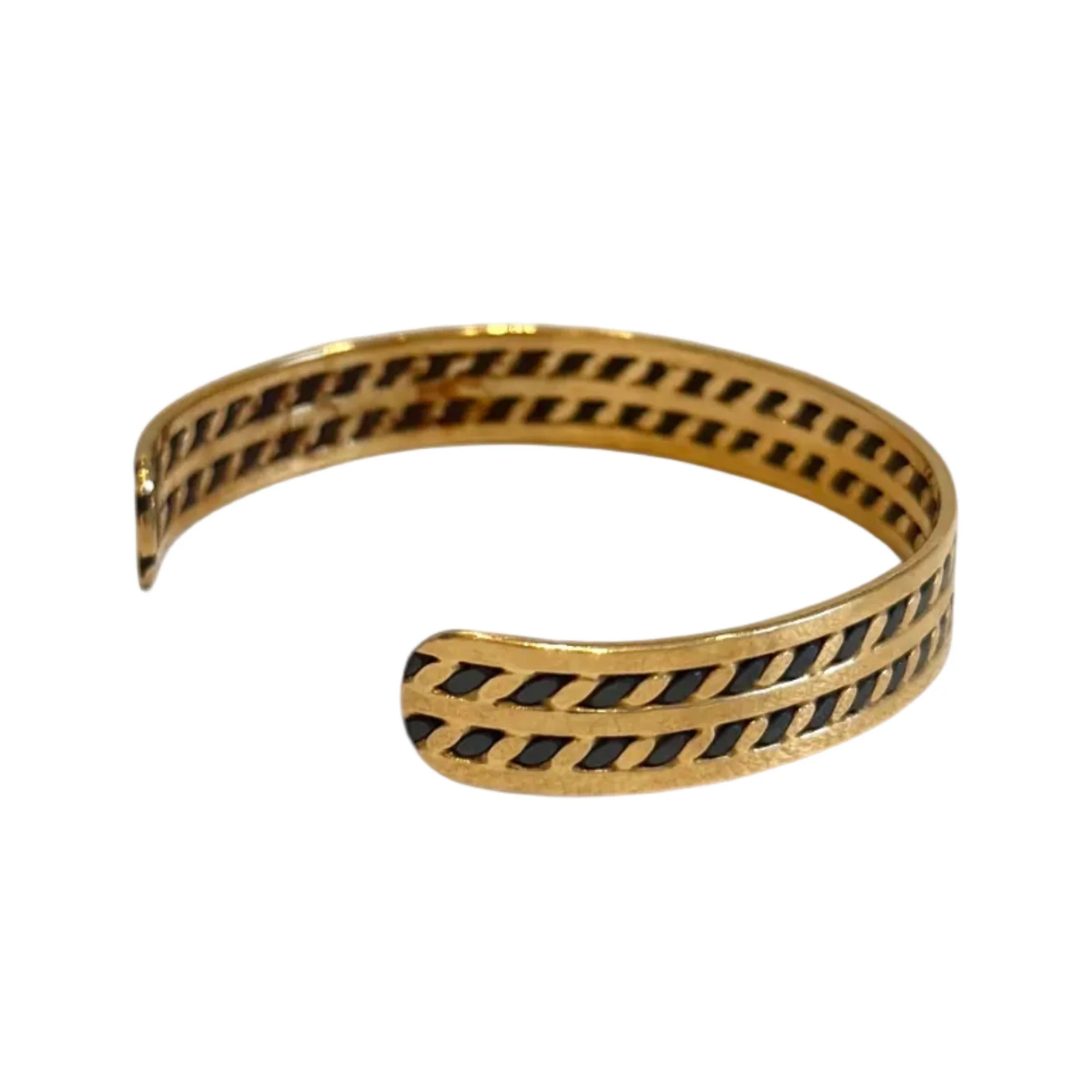 Bracelet Jonc in yellow gold and steel - Image 4