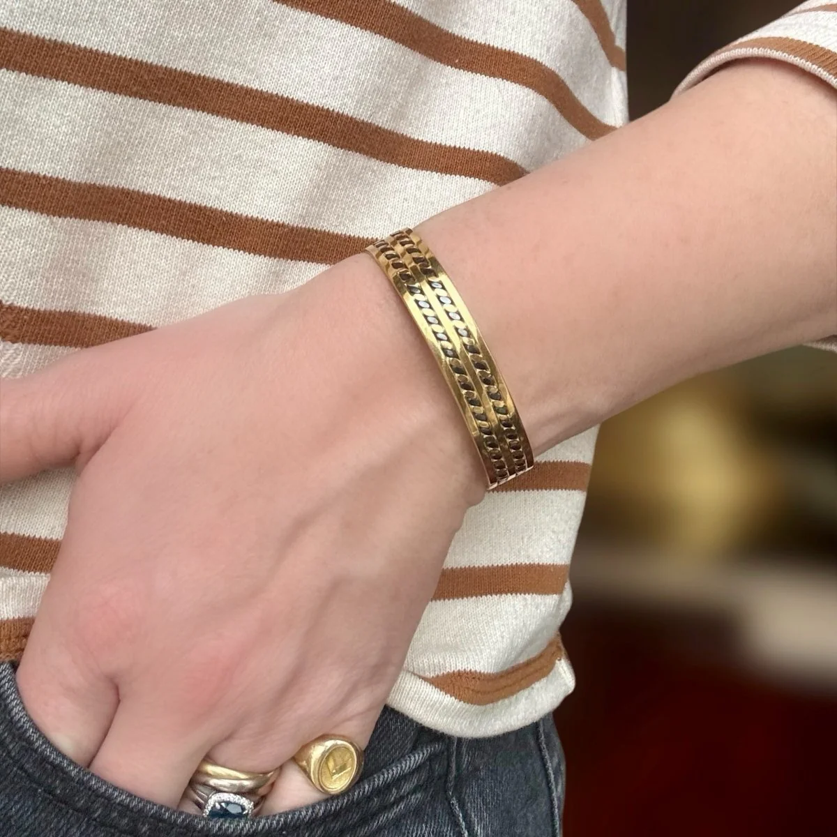 Bracelet Rush in yellow gold and steel - Image 2