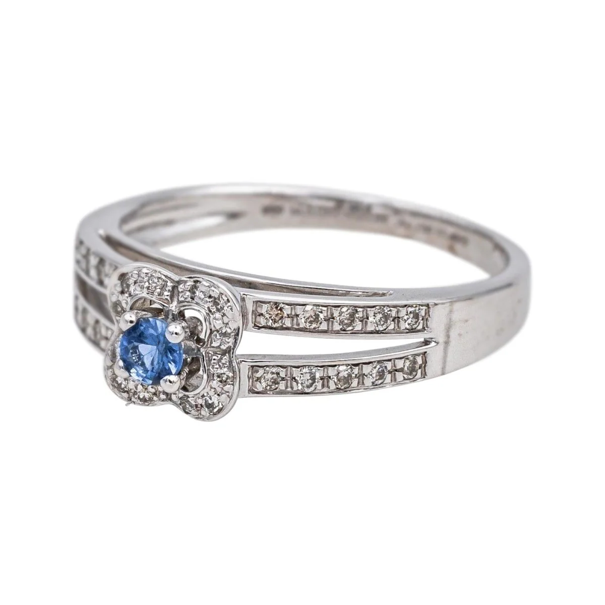MAUBOUSSIN "Chance of Love" solitaire ring in white gold, sapphire and diamonds - Image 3