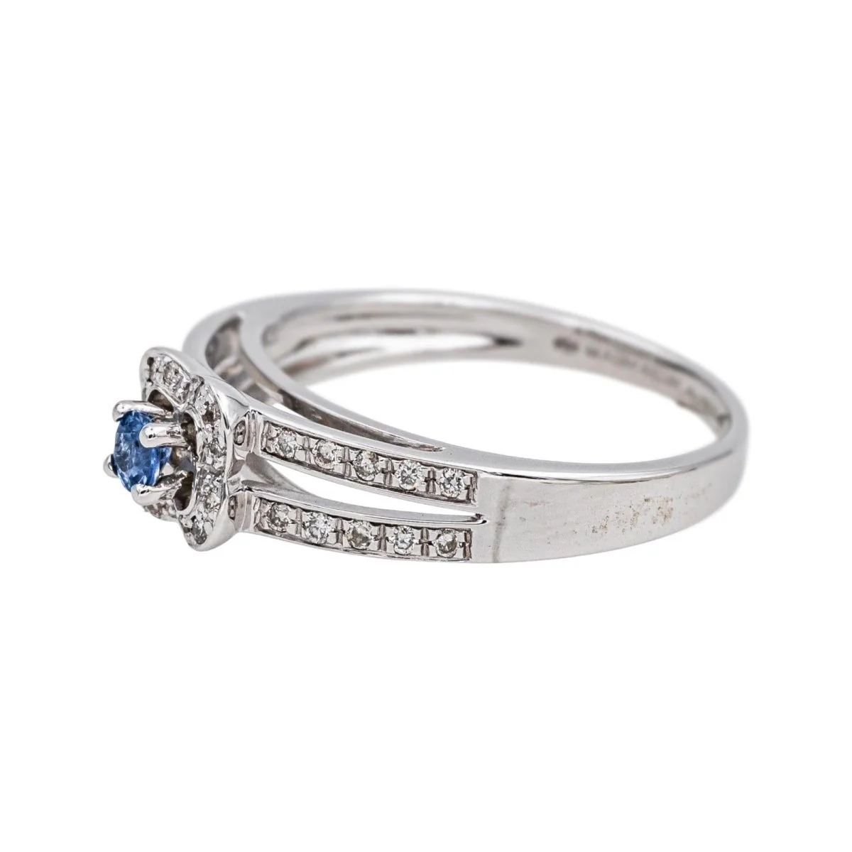 MAUBOUSSIN "Chance of Love" solitaire ring in white gold, sapphire and diamonds - Image 4