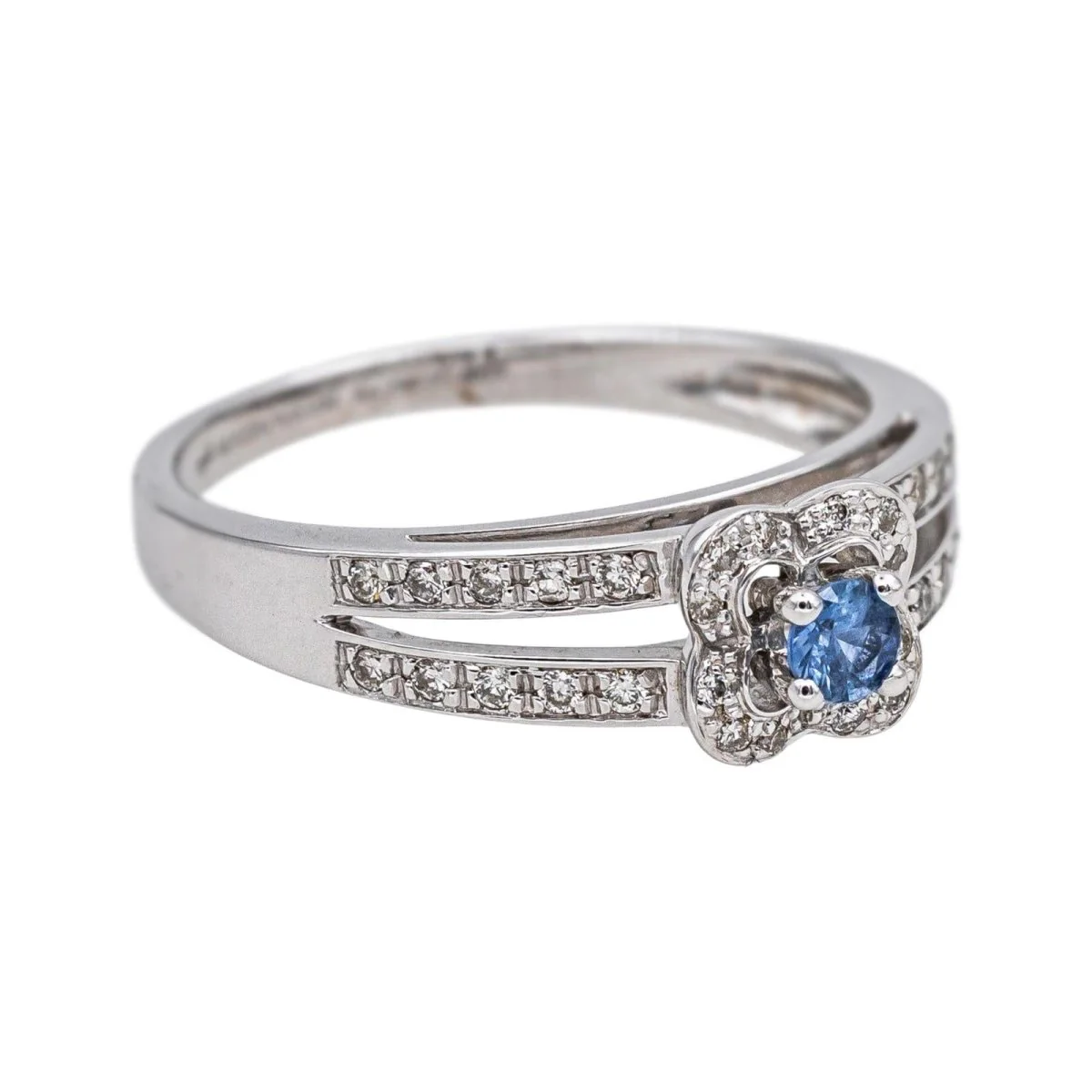 MAUBOUSSIN "Chance of Love" solitaire ring in white gold, sapphire and diamonds - Image 5