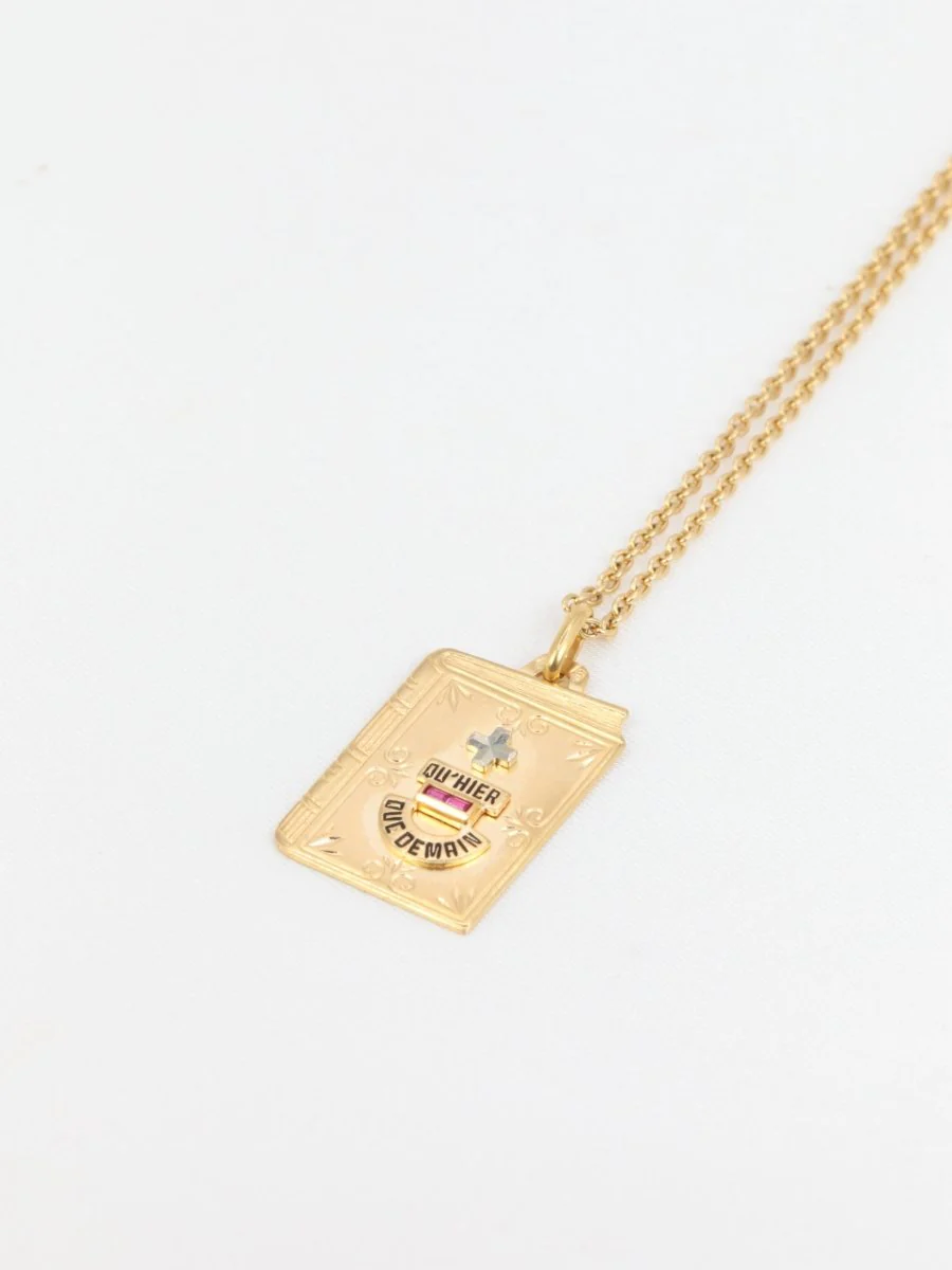 Augis Love Medal Plus Yesterday Minus Tomorrow in gold depicting a book - Image 4