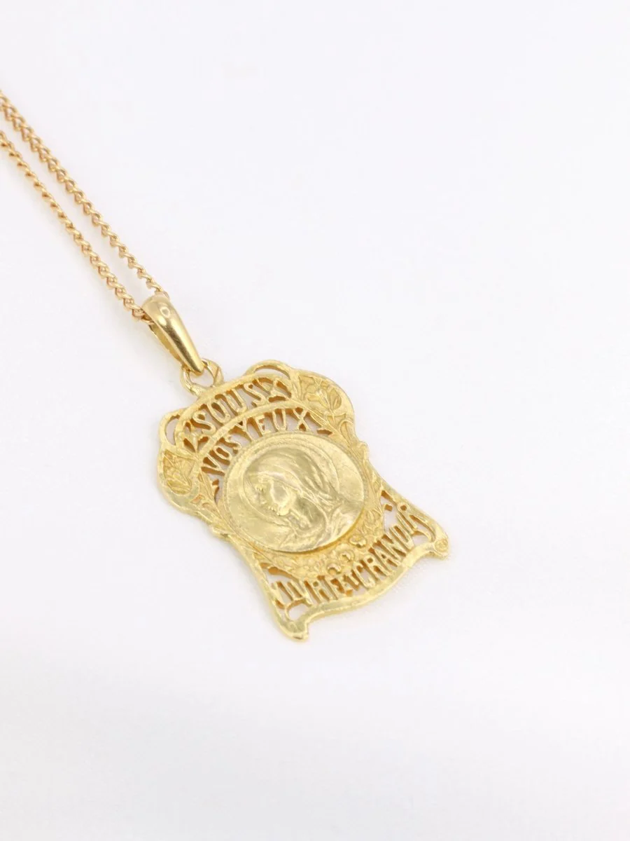 Medal to the Virgin Mary in yellow gold, "Before your eyes, live and grow" - Image 2