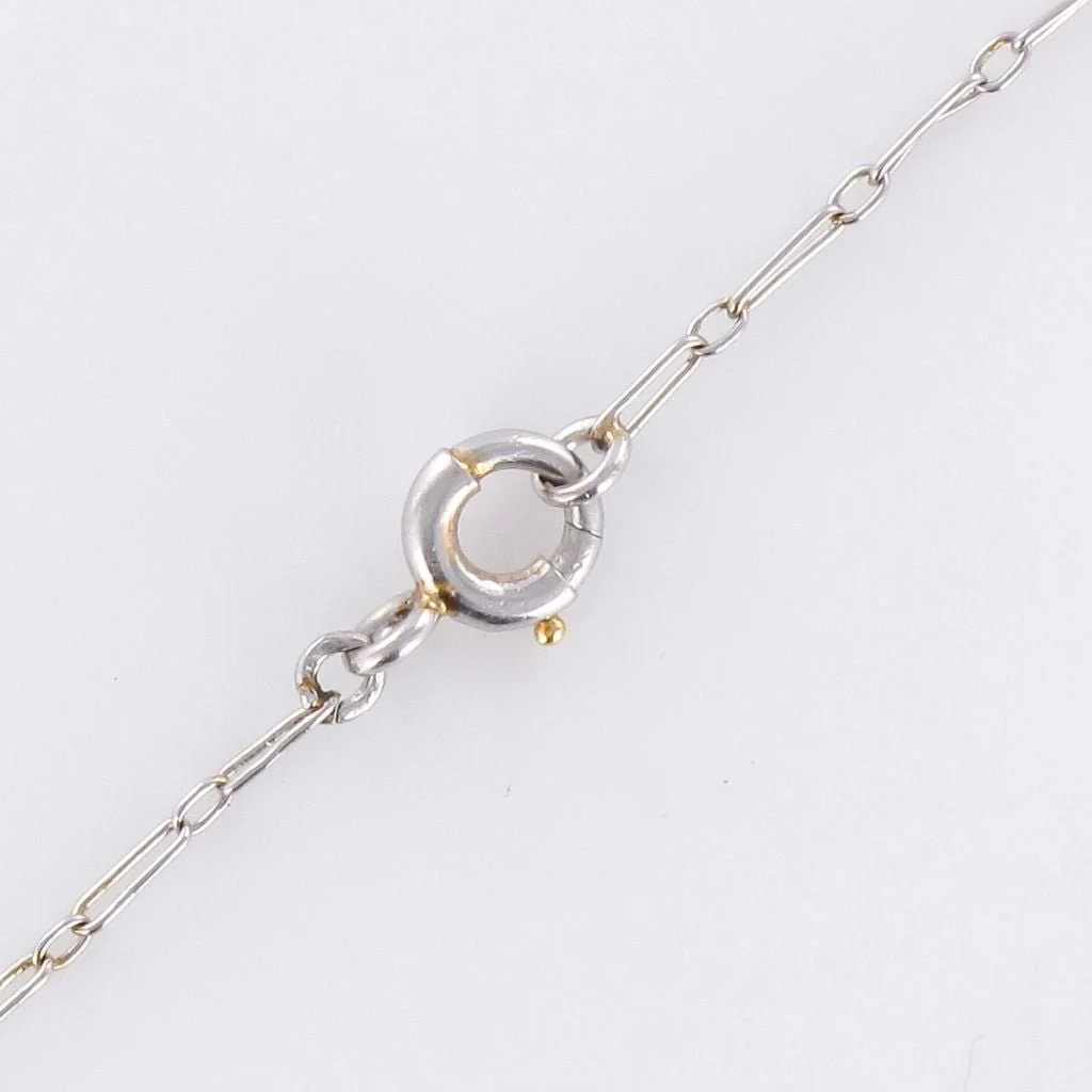 Necklace Pendant in paltinium, mother-of-pearl and pearls - Image 6
