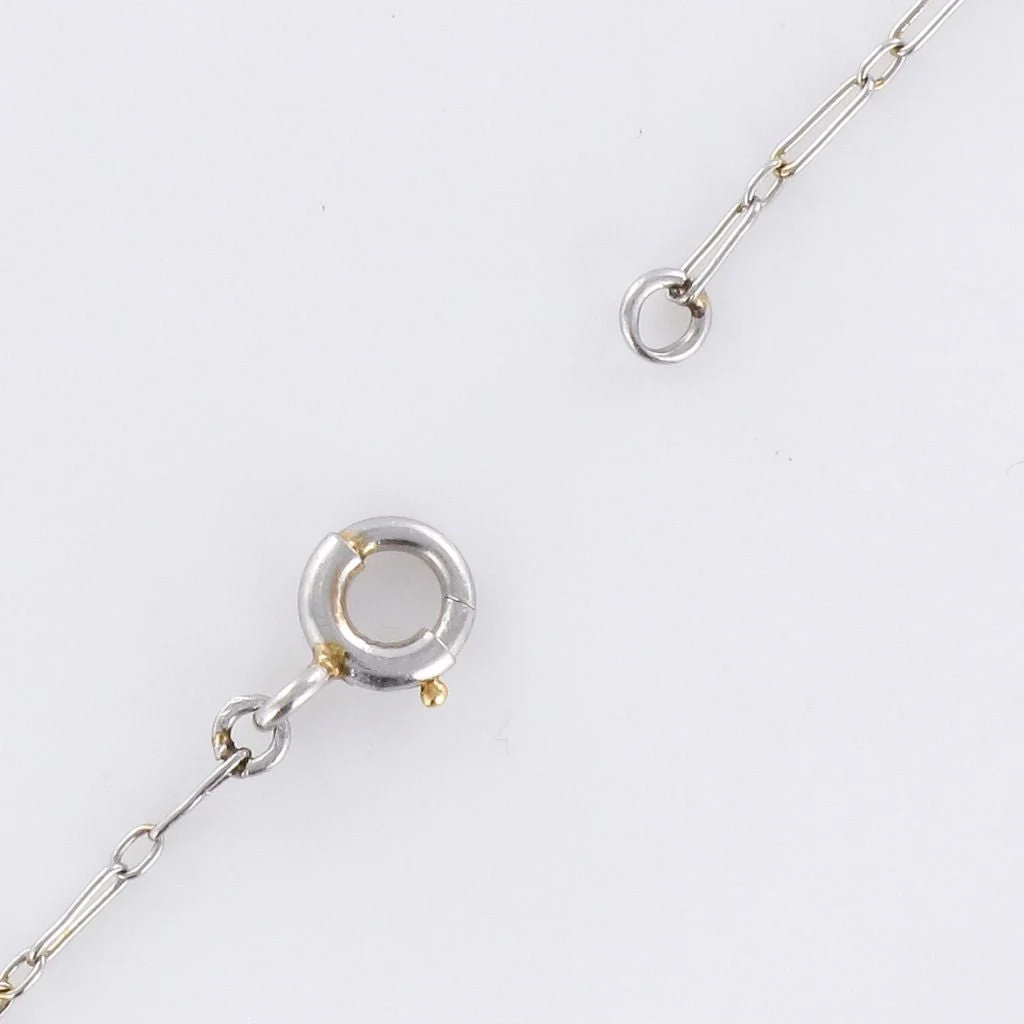 Necklace Pendant in paltinium, mother-of-pearl and pearls - Image 7