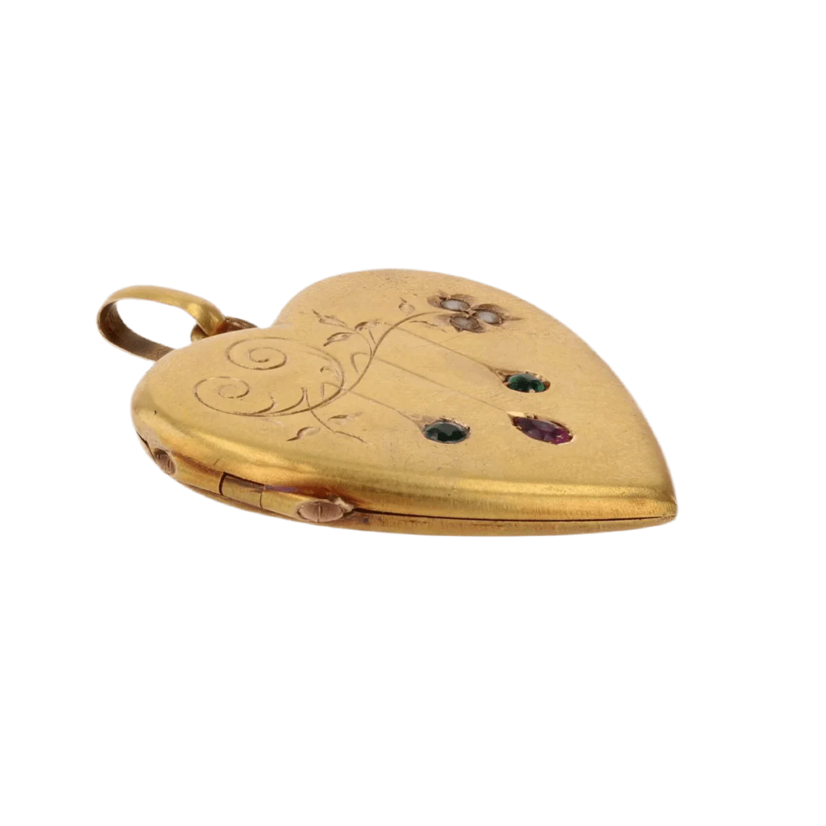 Pendant in yellow gold, pearls, sapphire, ruby and emerald - Image 3