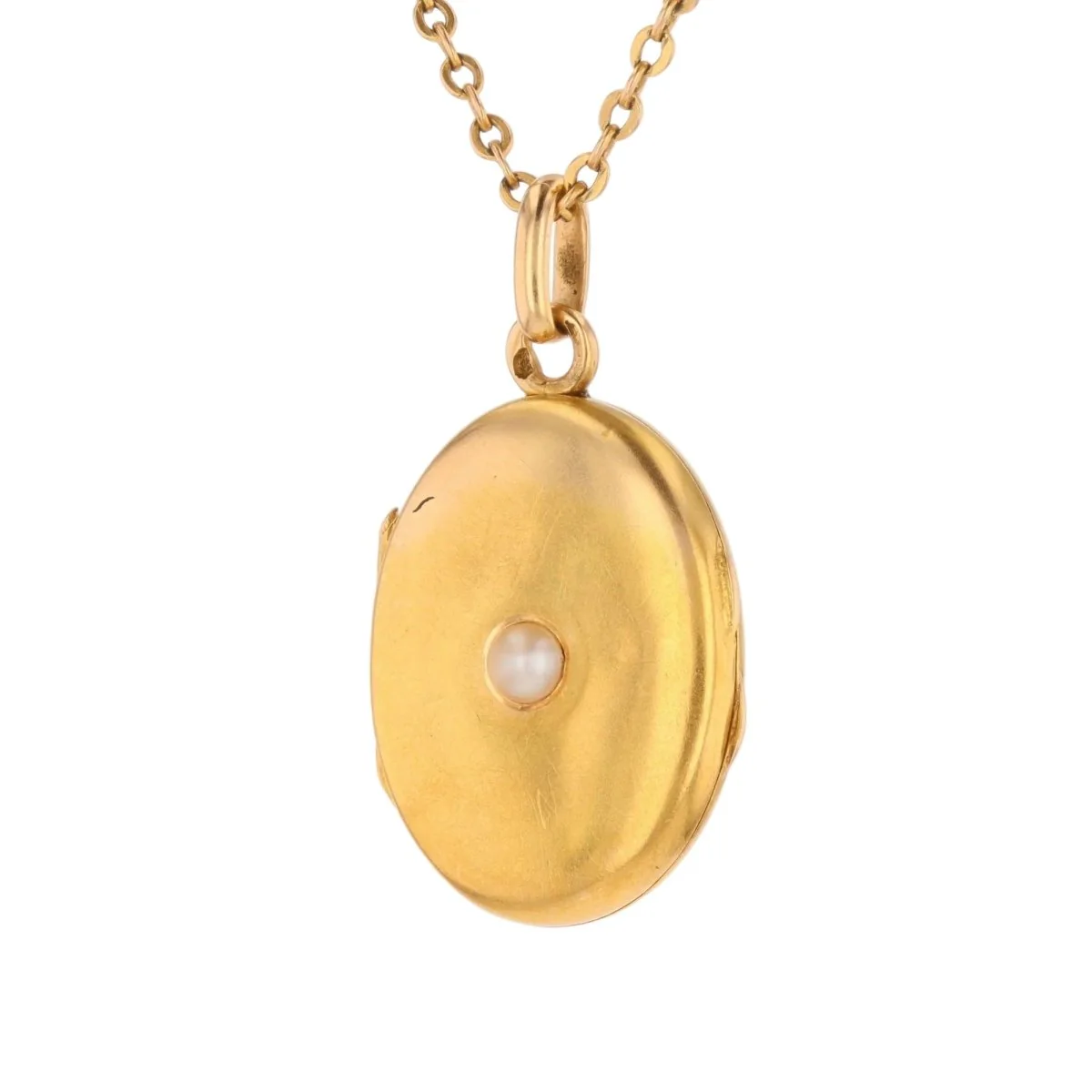 Yellow gold Locket with Pearl - Image 3