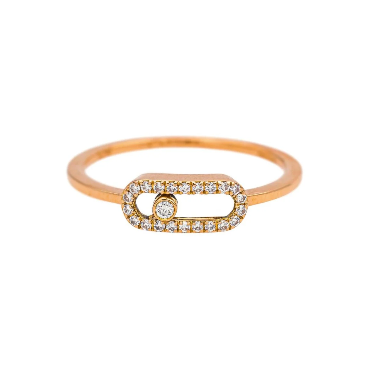 Messika Move Uno Ring, Rose gold with Diamond