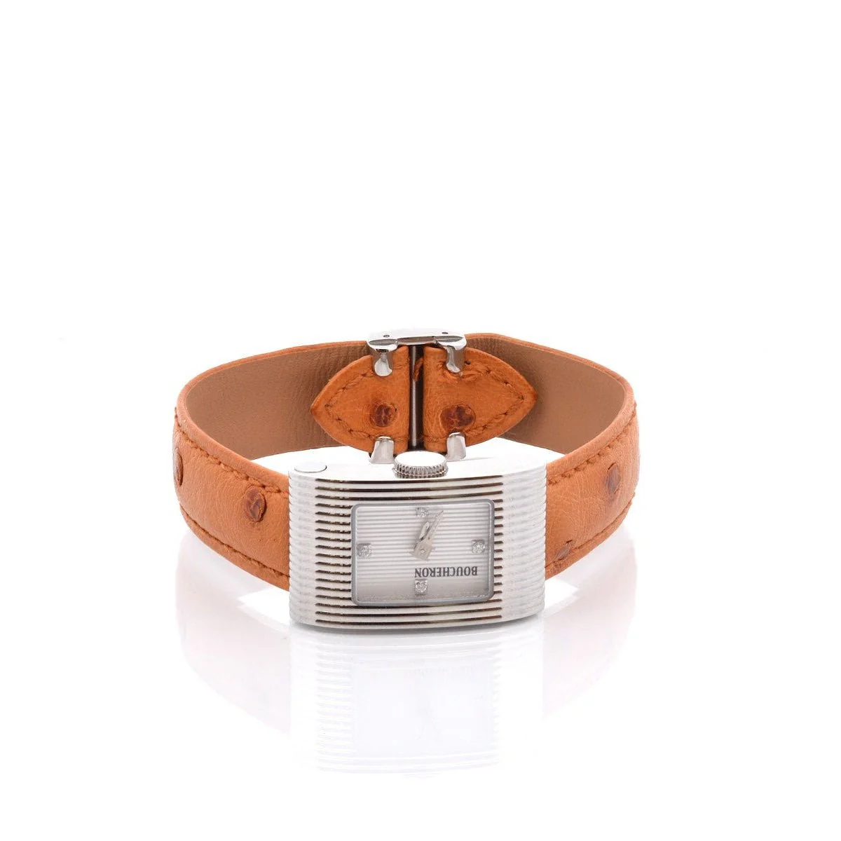 Watch BOUCHERON "Reflet" in leather, quartz and sapphire - Image 3