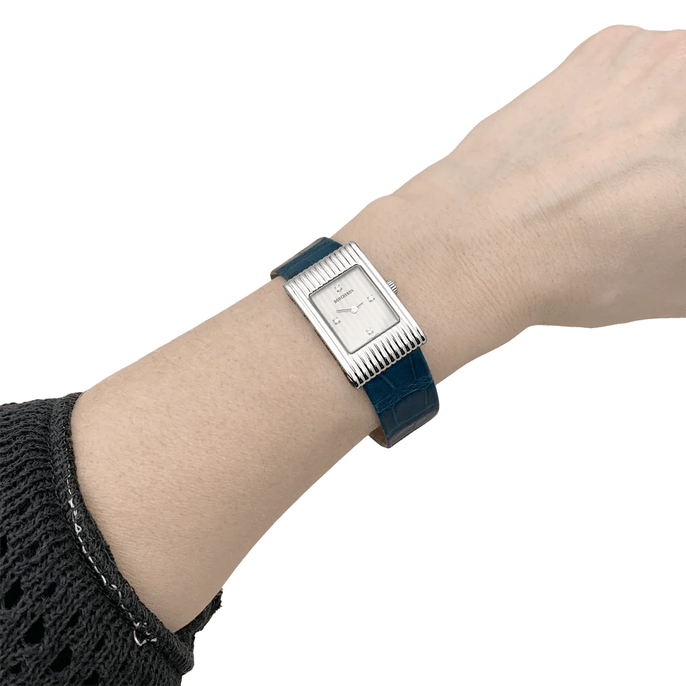 BOUCHERON “Reflet” watch in steel and leather - Image 2