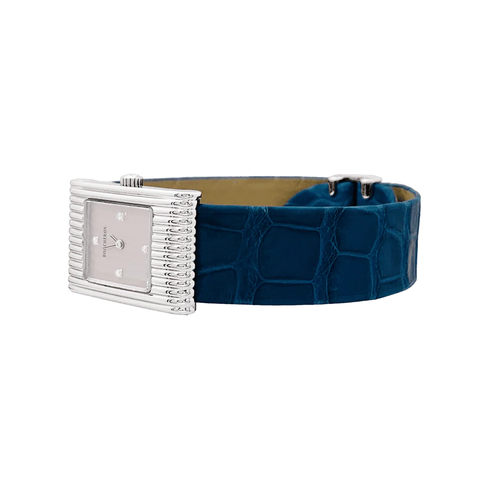 BOUCHERON “Reflet” watch in steel and leather - Image 4