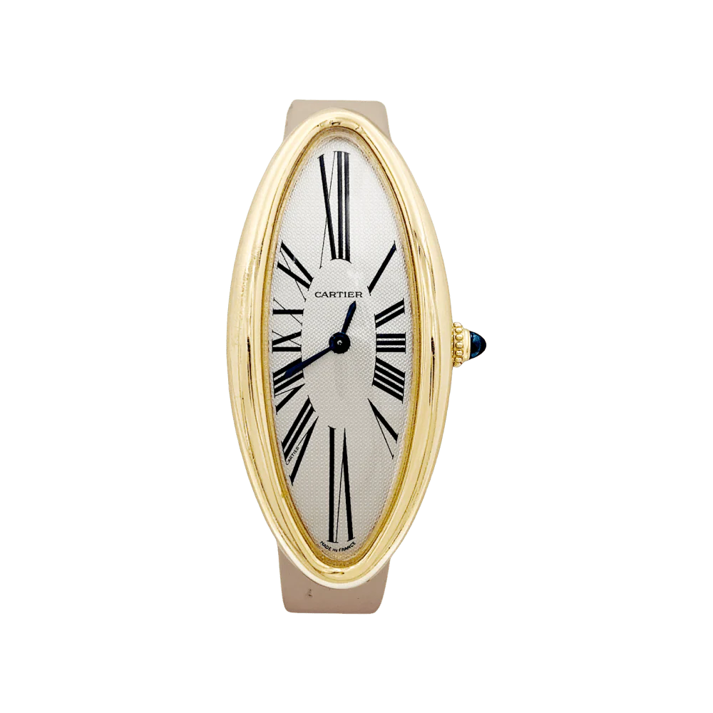 Watch CARTIER "Baignoire Allongée" in rose gold, silver, steel and leather
