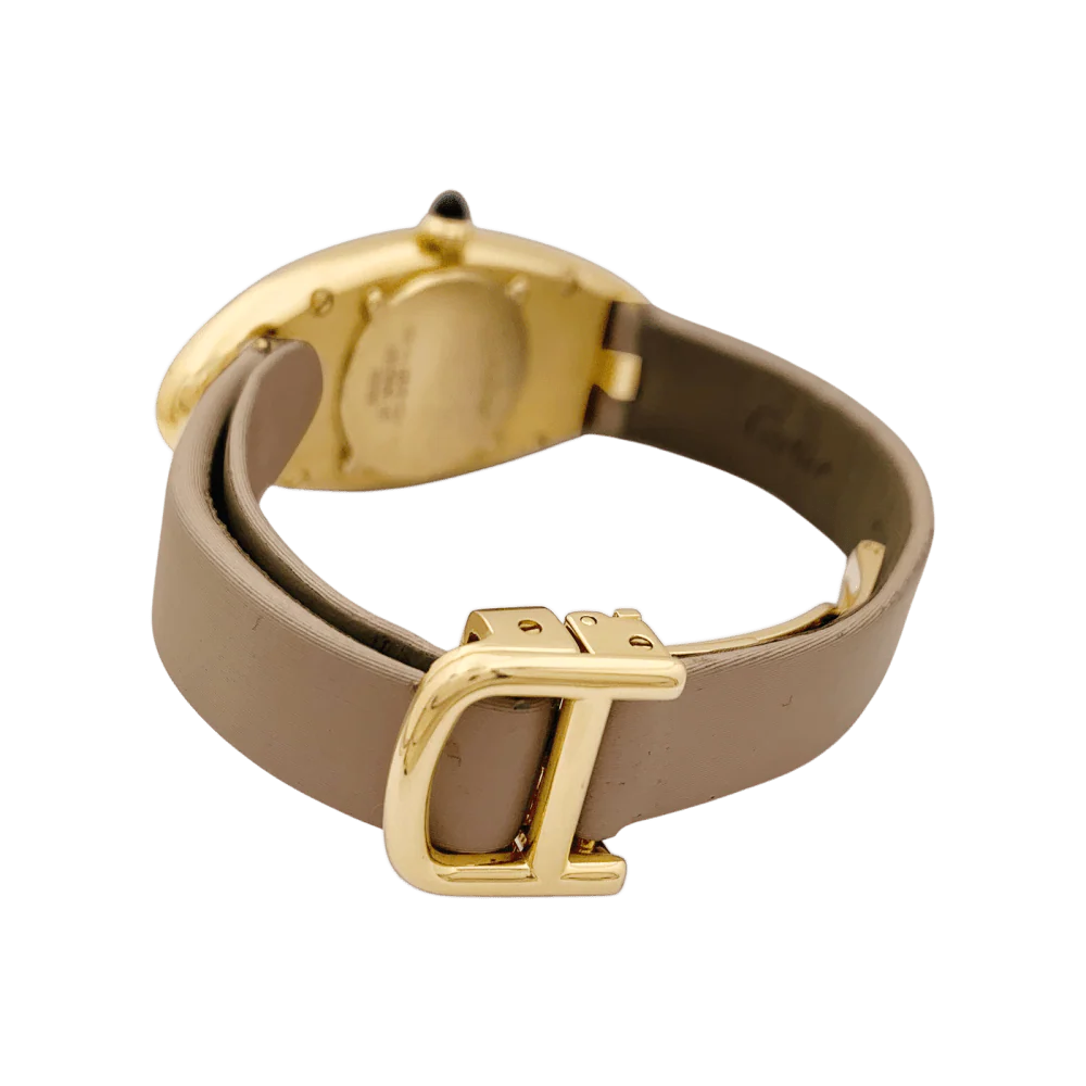 Watch CARTIER "Baignoire Allongée" in rose gold, silver, steel and leather - Image 3