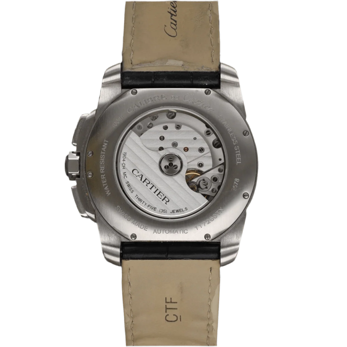 CARTIER "Calibre Chronographe" Watch in steel - Image 3
