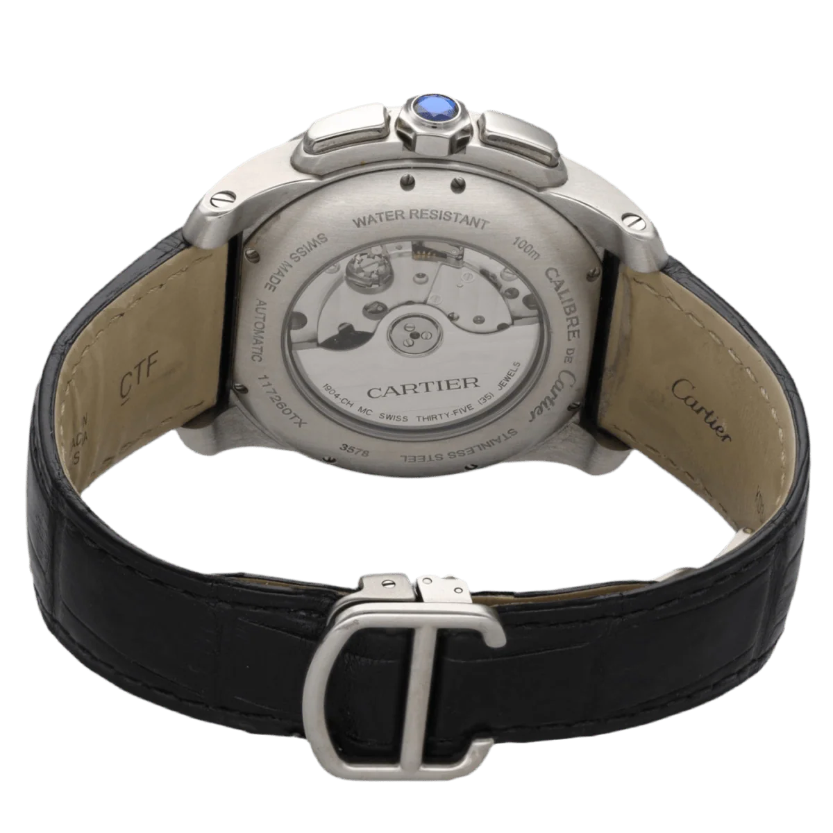 CARTIER "Calibre Chronographe" Watch in steel - Image 4