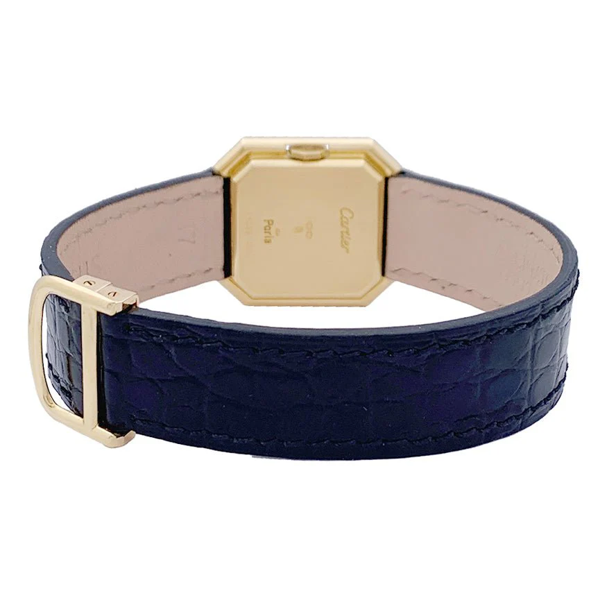 CARTIER “Ceinture” watch in yellow gold and leather - Image 3