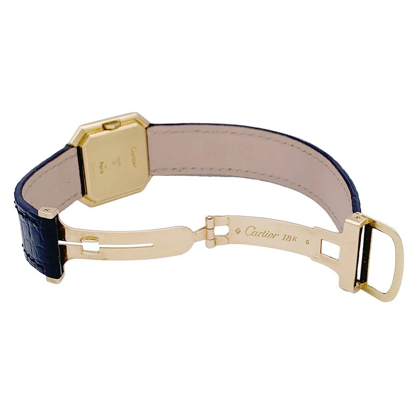 CARTIER “Ceinture” watch in yellow gold and leather - Image 4