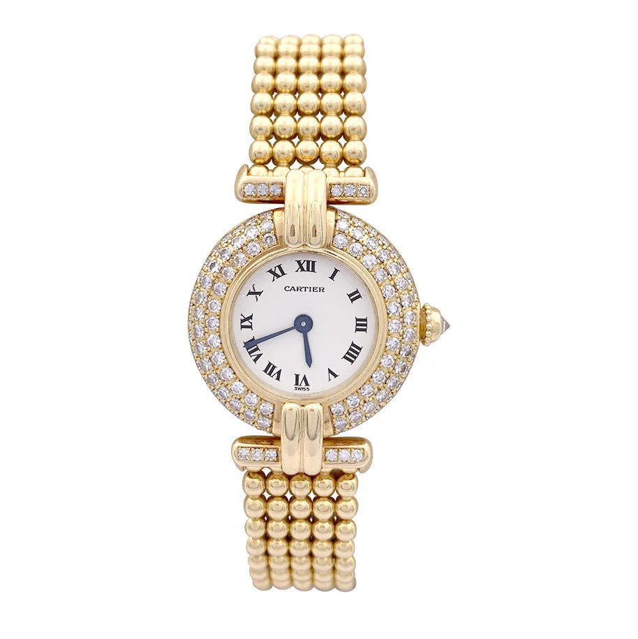 Cartier “Colisée” watch, yellow gold and diamonds.