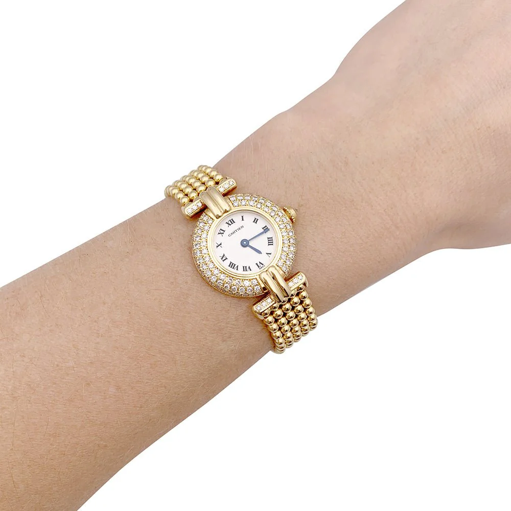 Cartier “Colisée” watch, yellow gold and diamonds. - Image 5