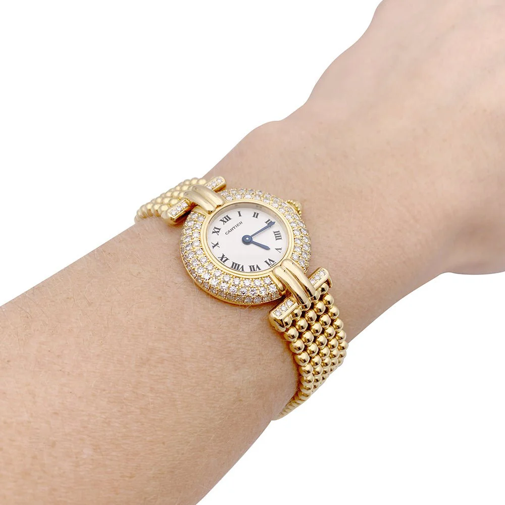 Cartier “Colisée” watch, yellow gold and diamonds. - Image 6