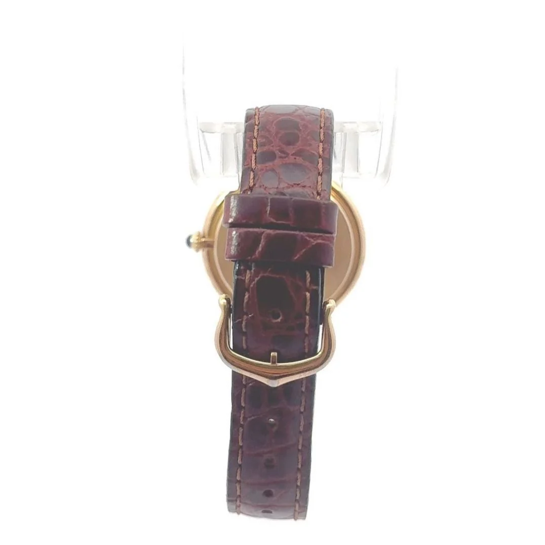 CARTIER "Ellipse" watch in yellow gold and leather - Image 3