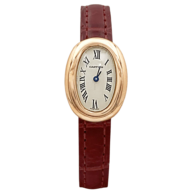 Watch CARTIER "Mini Baignoire" in yellow gold, steel and leather