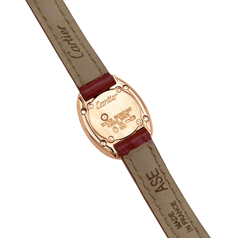 Watch CARTIER "Mini Baignoire" in yellow gold, steel and leather - Image 4