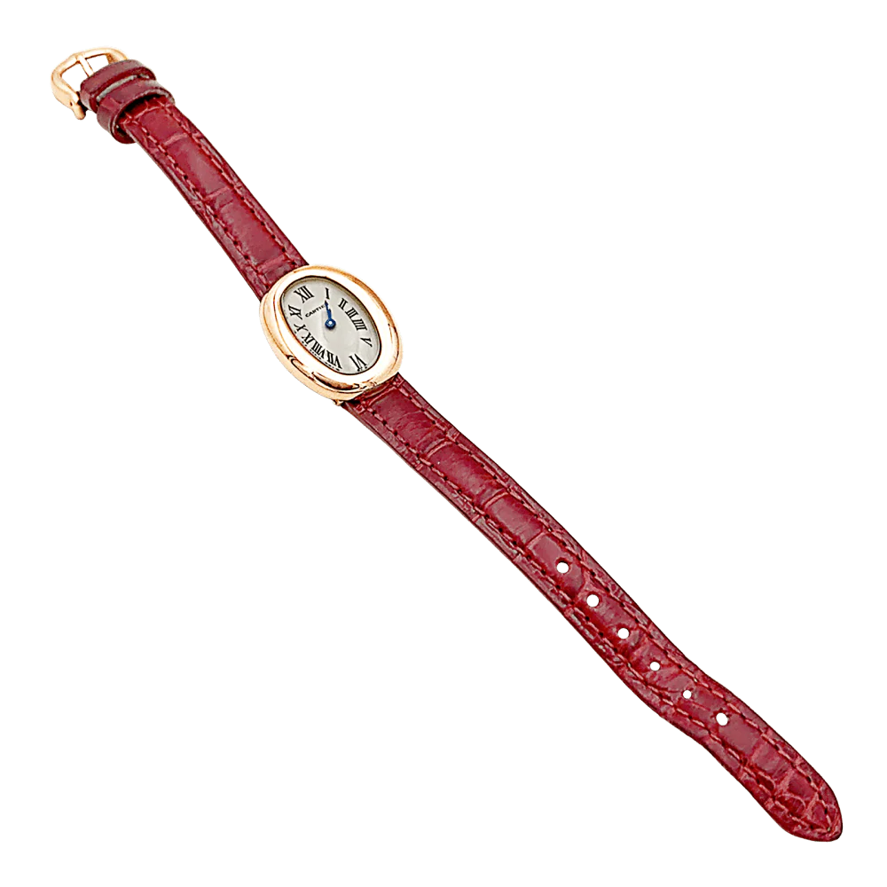 Watch CARTIER "Mini Baignoire" in yellow gold, steel and leather - Image 5
