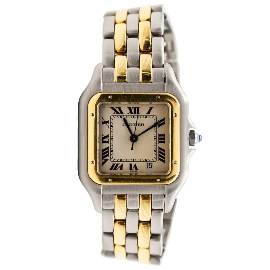 CARTIER "Panthère" Watch in Yellow gold, steel and Quartz