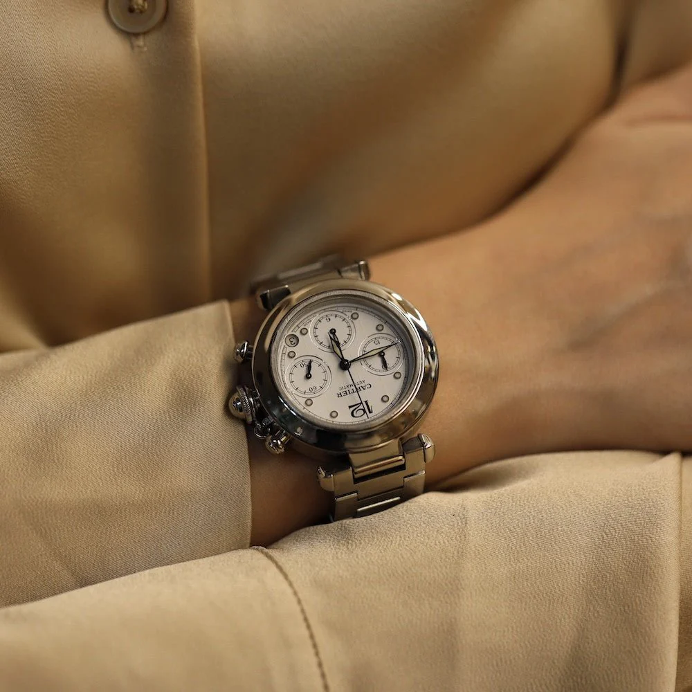 Watch Cartier Pasha Chronographe (ref: 2412) in steel automatic 36 mm ver 2010. - Image 2