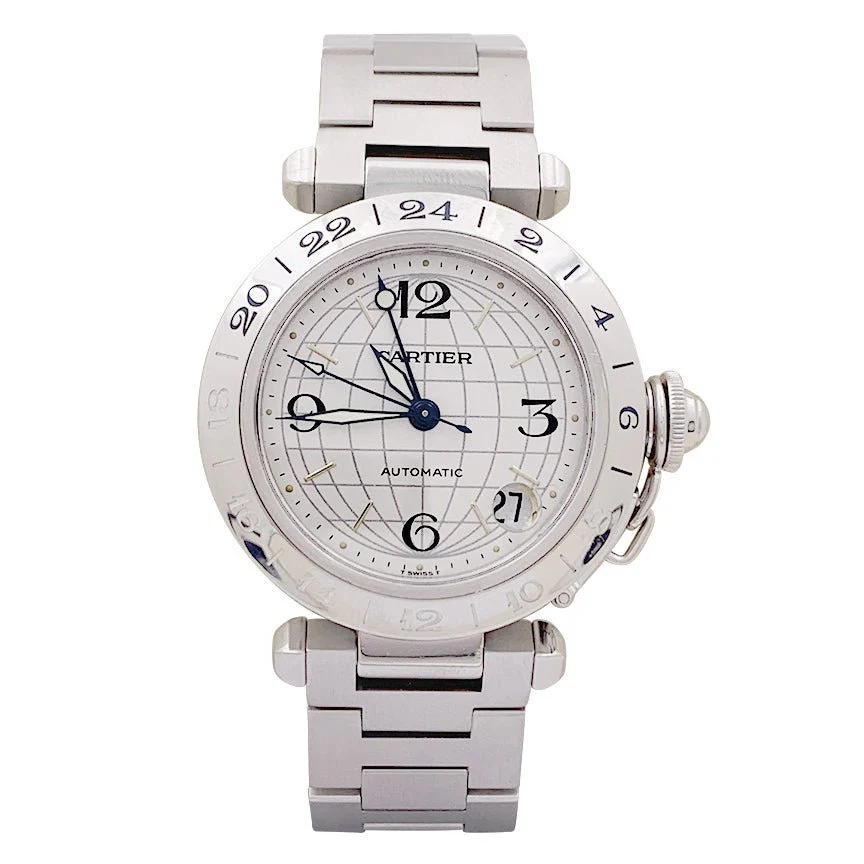 CARTIER “Pasha GMT” watch in steel