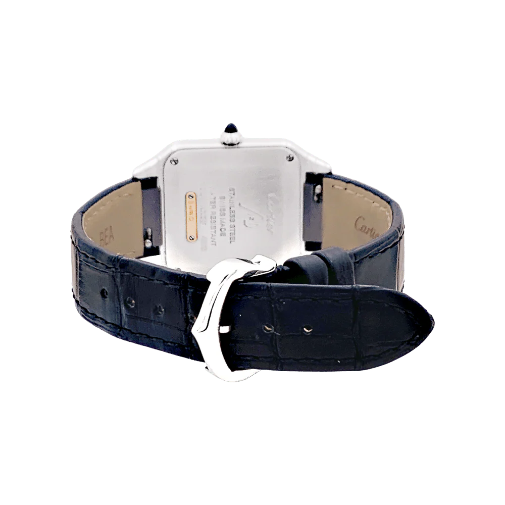CARTIER "Santos-Dumont" watch in rose gold, steel, silver and leather - Image 4
