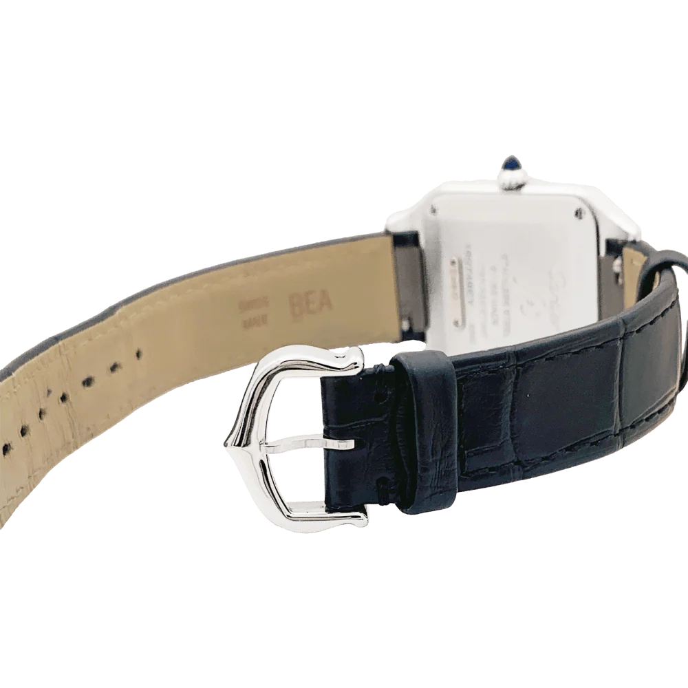 CARTIER "Santos-Dumont" watch in rose gold, steel, silver and leather - Image 5