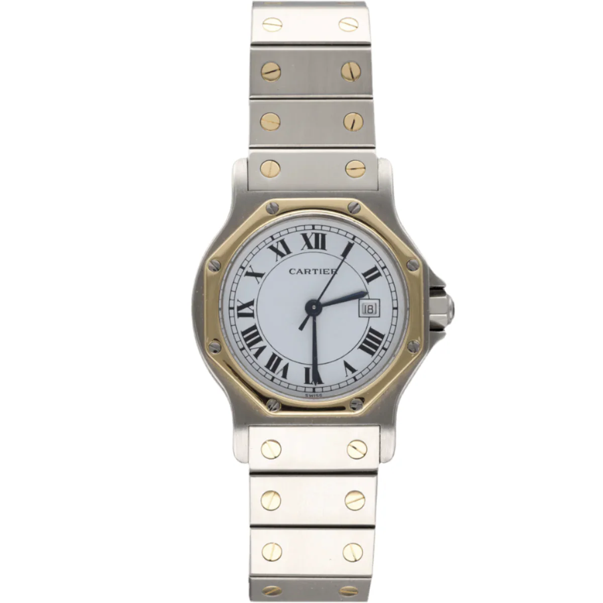 Watch CARTIER "Santos" in yellow gold and steel - Image 3