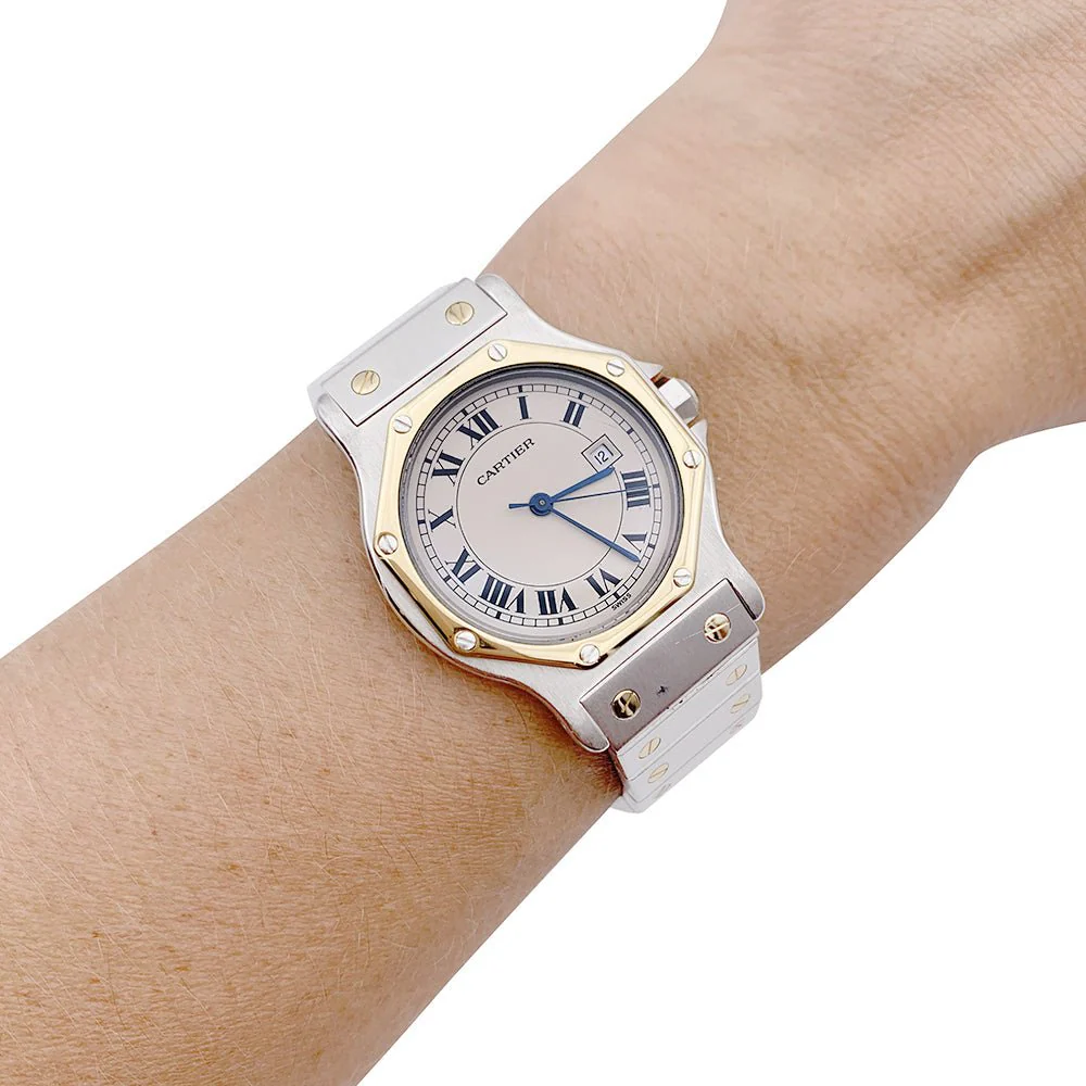 CARTIER “Santos Octogonale” watch in steel and yellow gold - Image 2