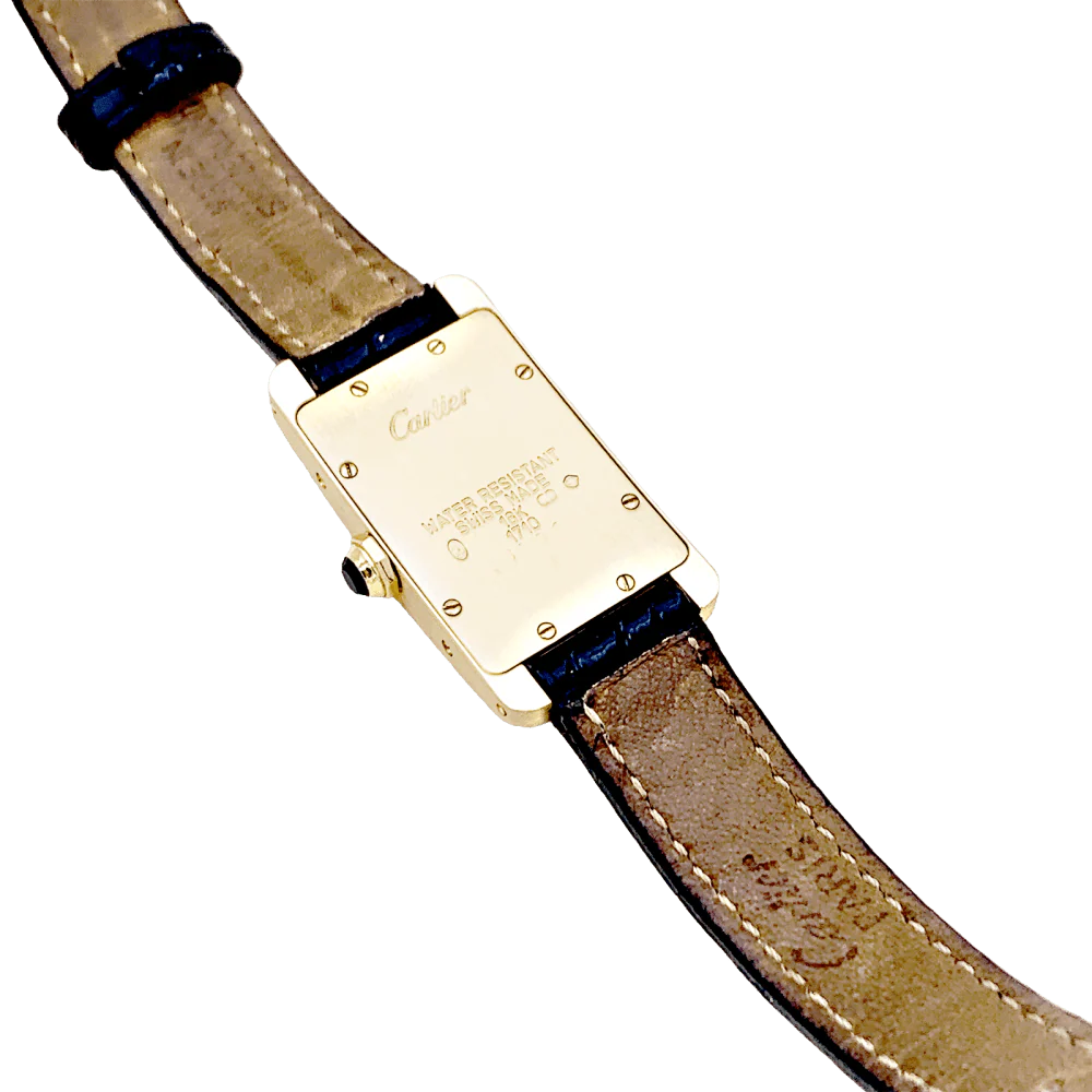 CARTIER "Tank Américaine" watch in yellow gold, steel and leather - Image 4
