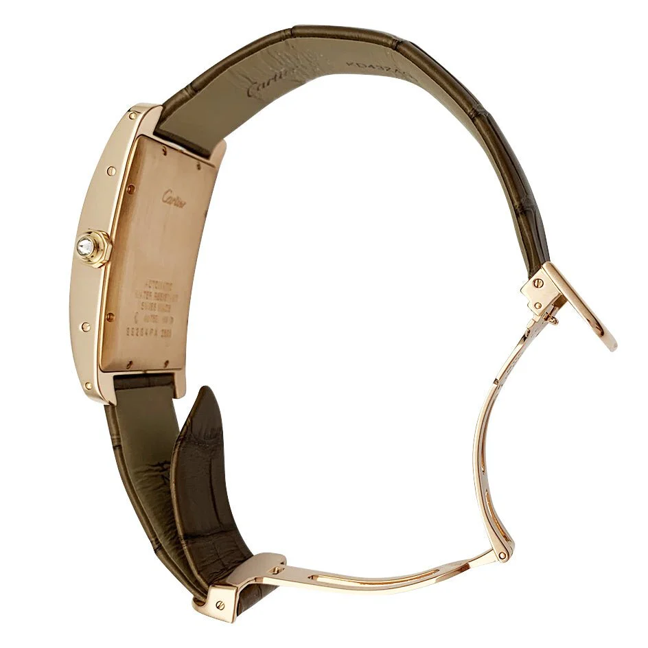 Cartier watch, "Tank americaine", pink gold, diamonds. - Image 2