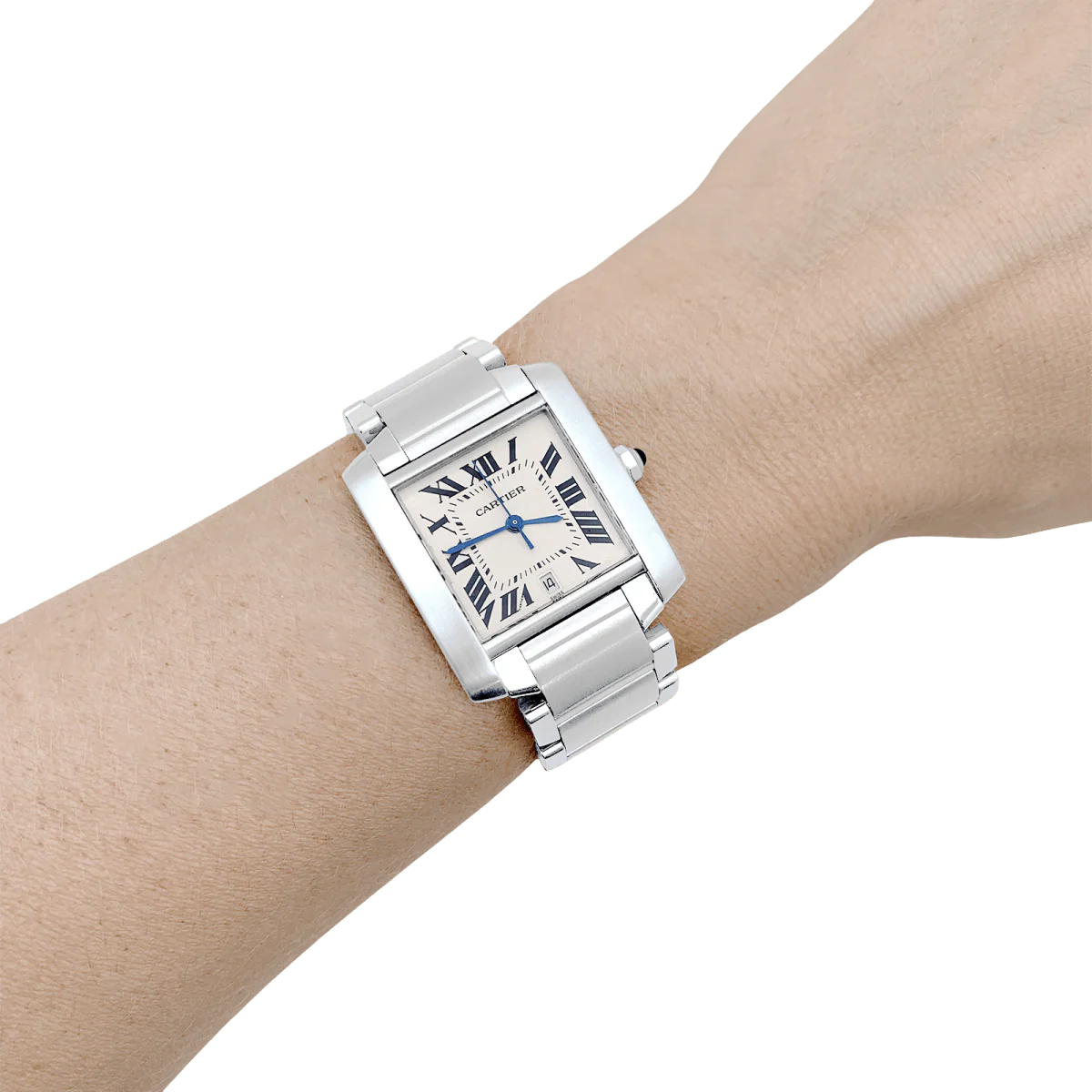 CARTIER "Tank Française" watch in steel and silver - Image 2