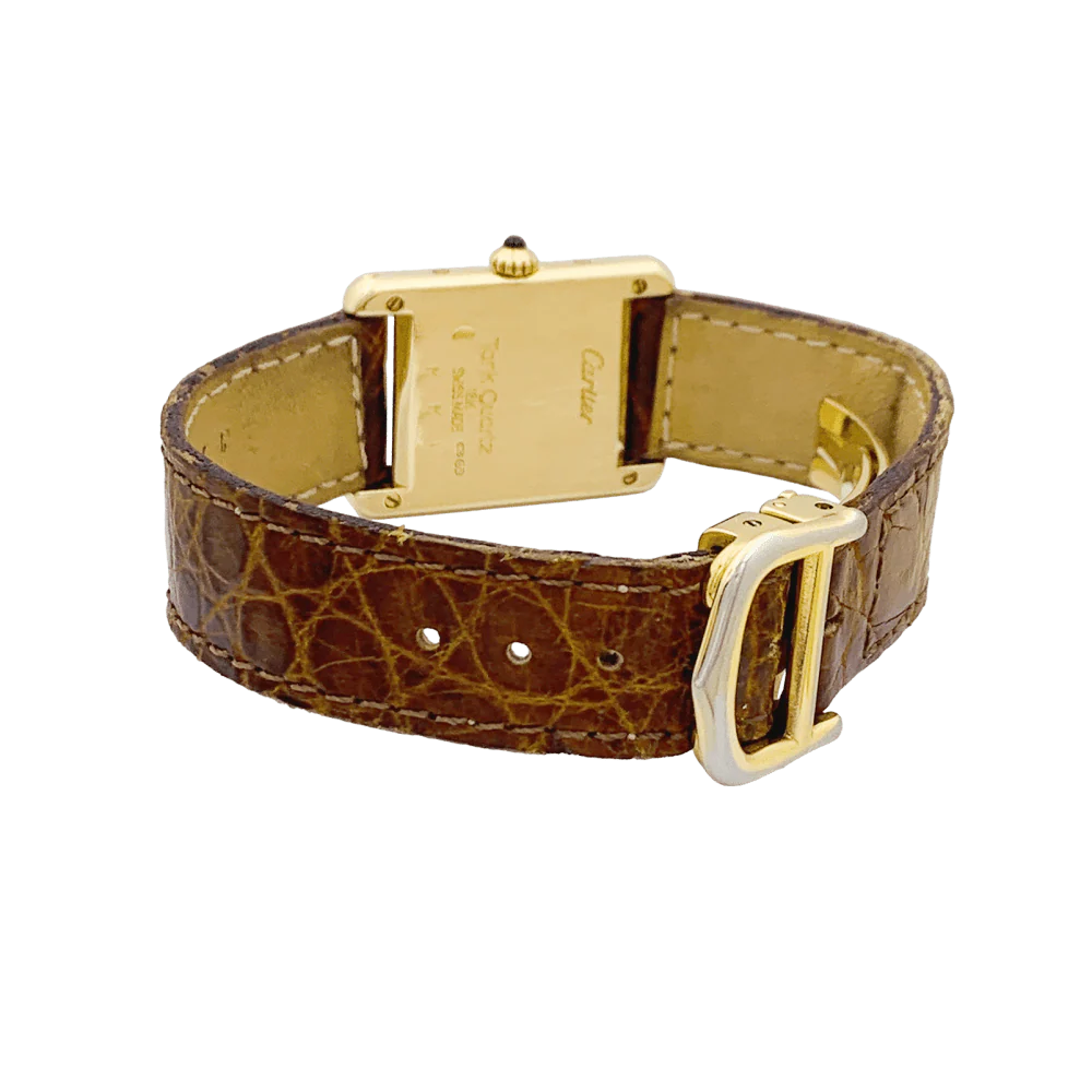 Watch CARTIER "Tank Louis Cartier" in yellow gold and leather - Image 3