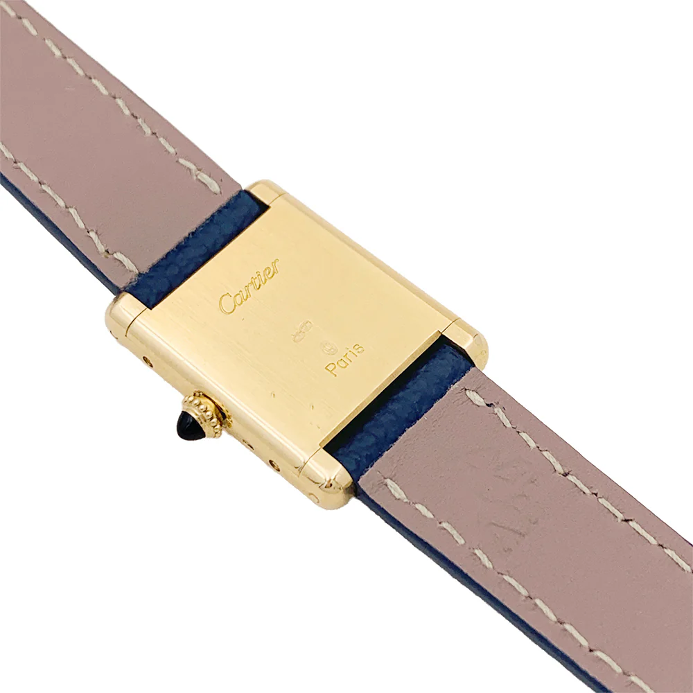 CARTIER "Tank Louis Cartier" Watch, Yellow gold and leather - Image 6