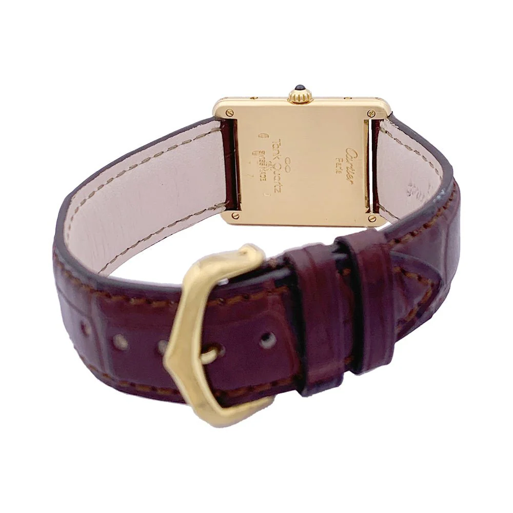 CARTIER "Tank Louis Cartier" watch in yellow gold and leather - Image 6