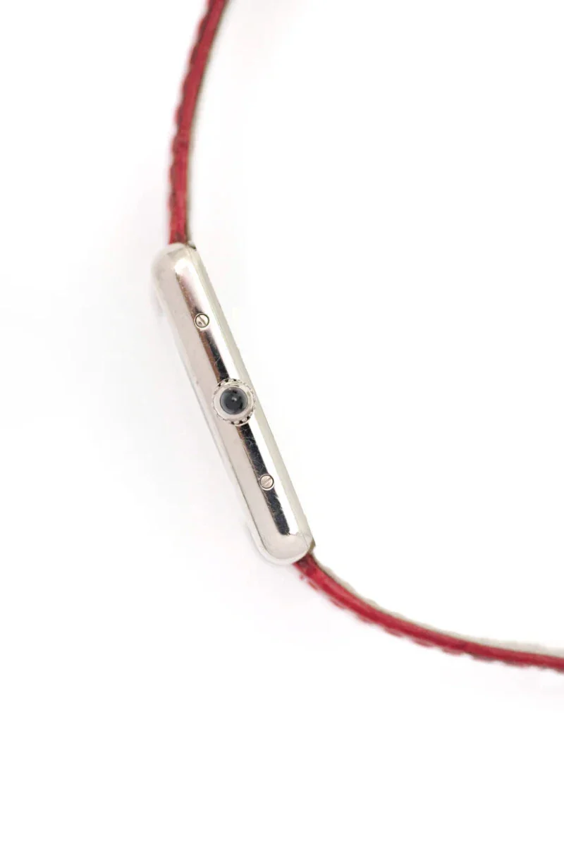 CARTIER "Tank Louis" watch in white gold, sapphire, and leather - Image 6
