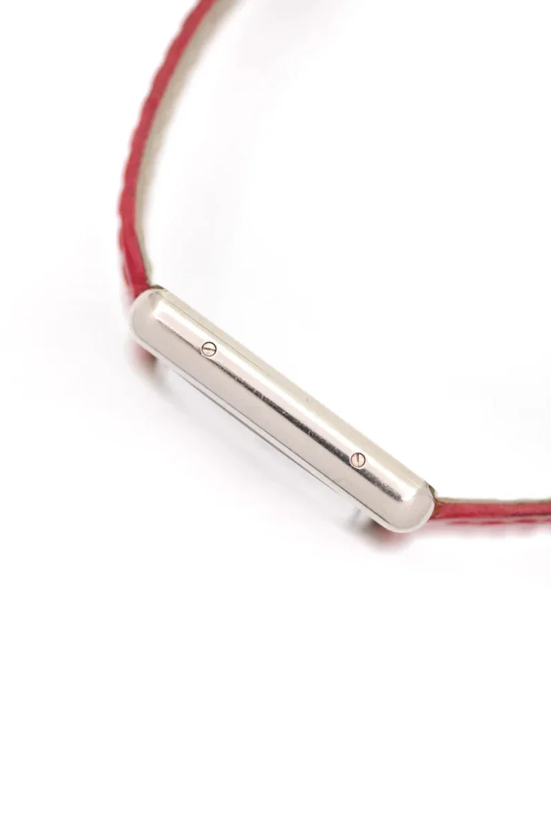 CARTIER "Tank Louis" watch in white gold, sapphire, and leather - Image 7
