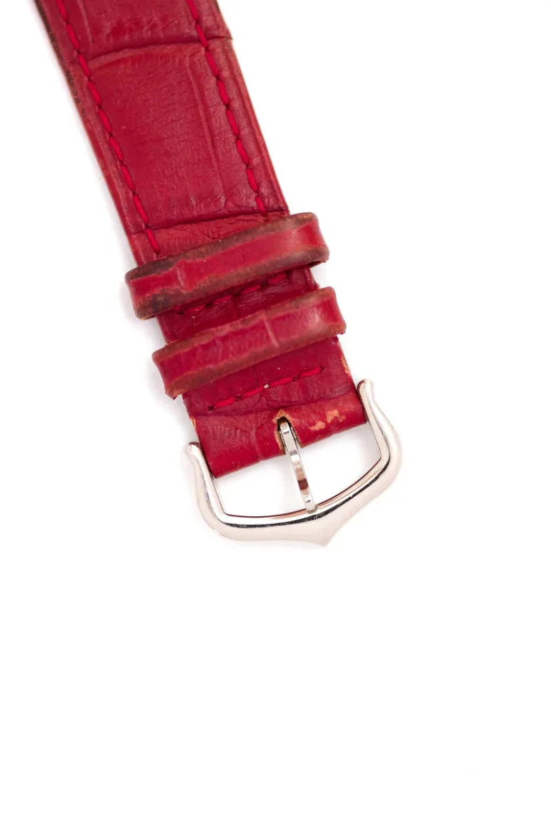 CARTIER "Tank Louis" watch in white gold, sapphire, and leather - Image 8