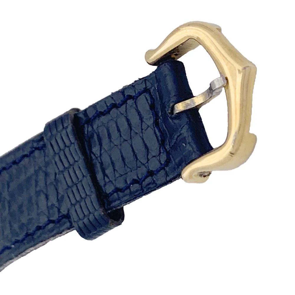 CARTIER "Tank Must" silver gold-plated watch, blue lacquered dial. - Image 5