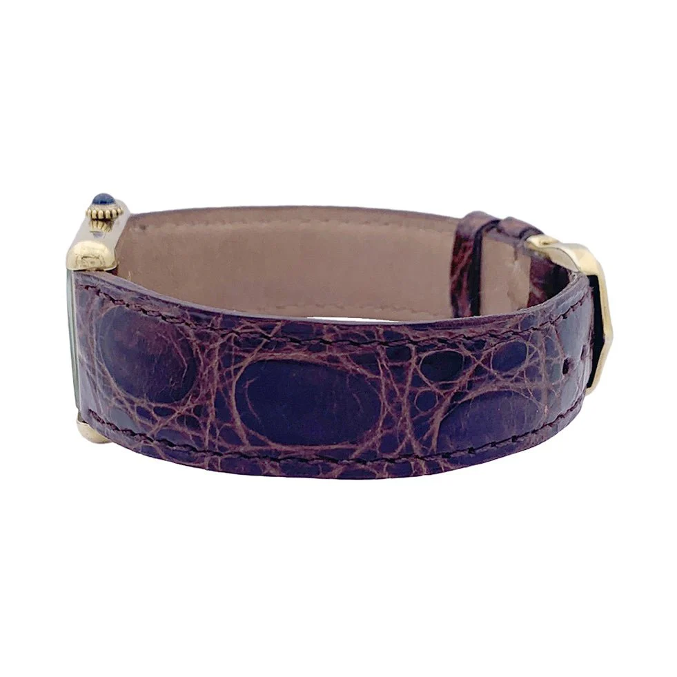 CARTIER "Tank Must" silver gold-plated watch, brown lacquered dial. - Image 2