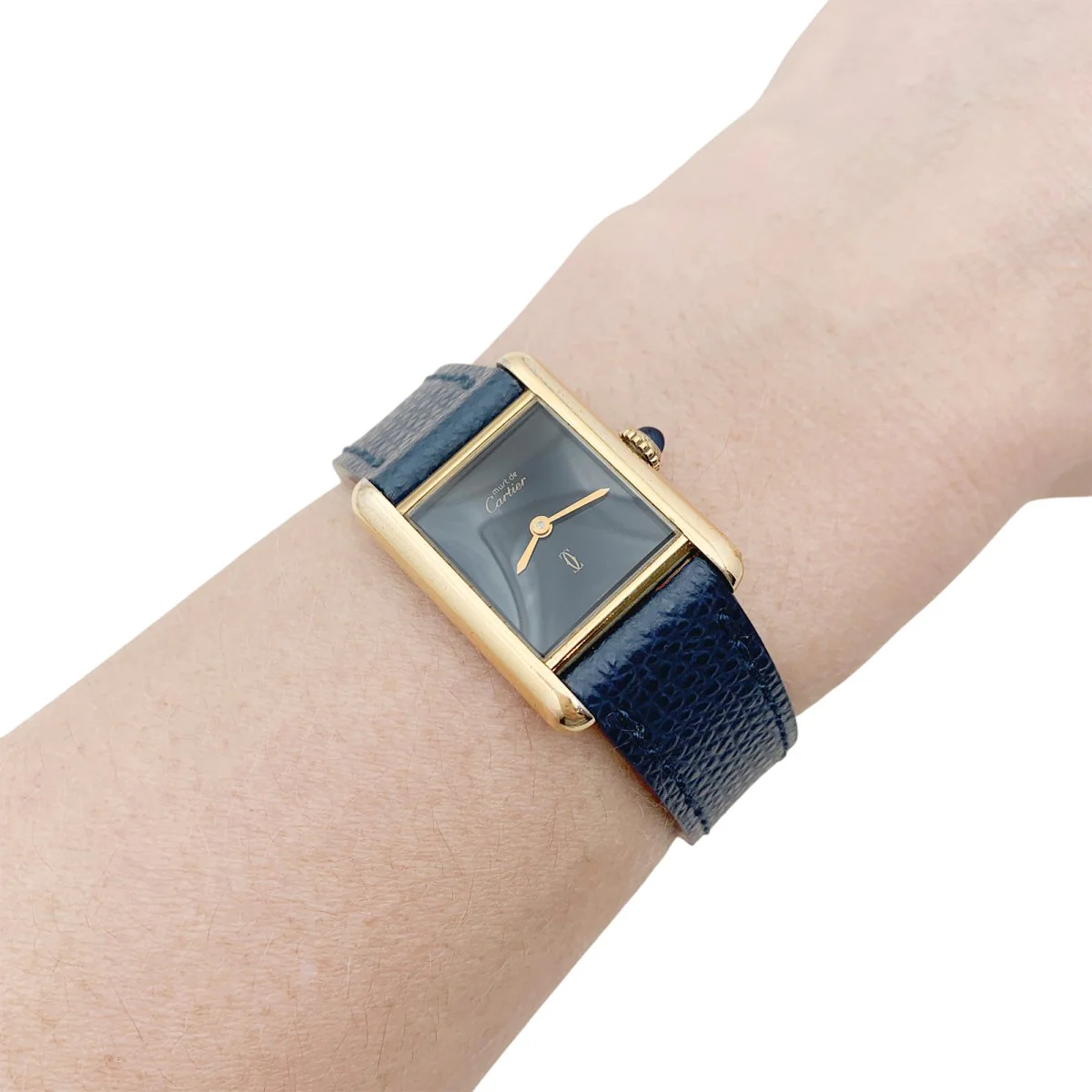 CARTIER “Tank Must” watch in silver and leather - Image 2