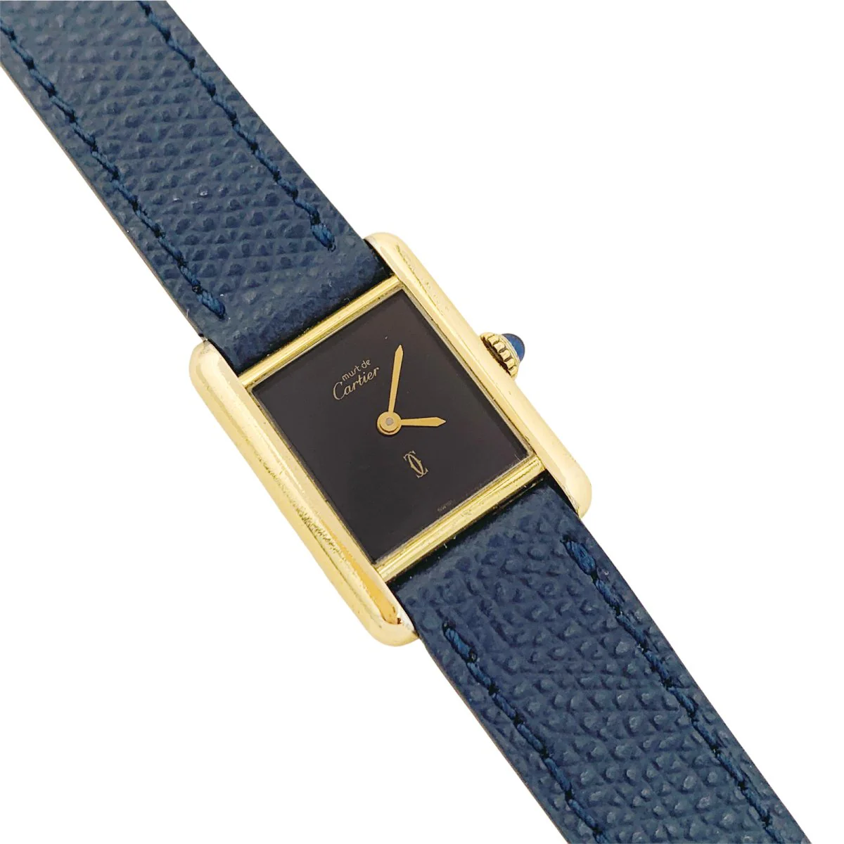 CARTIER “Tank Must” watch in silver and leather - Image 3